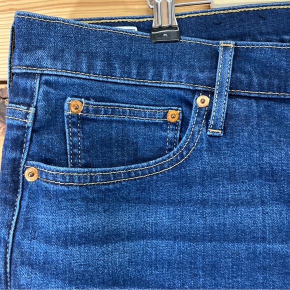 Gap Vintage Slim High Rise Jeans 34 18R Dark Indigo Stretch Denim Raw Hem - Picture 3 of 15